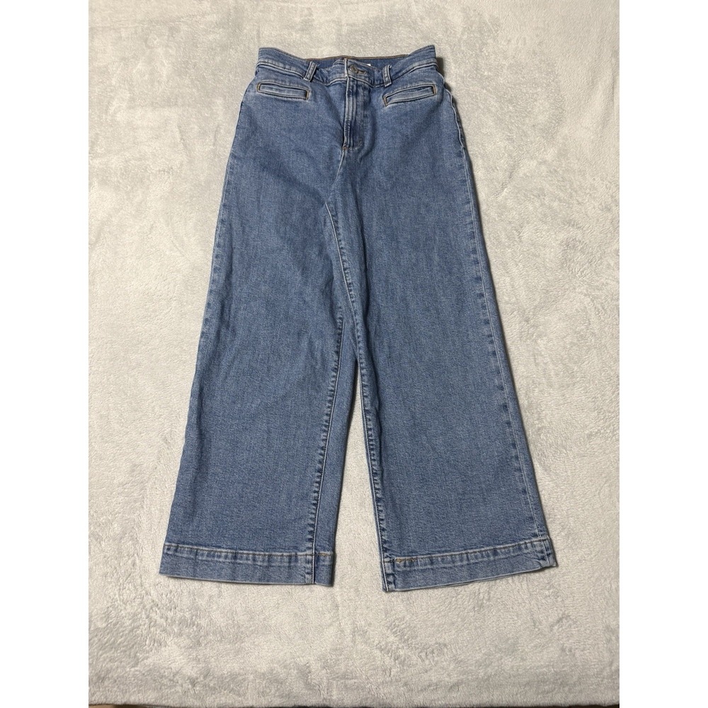 Levi's Jeans Womens 25 Ribcage Wide Leg Crop Blue High Rise Denim 25x24